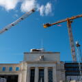 USA Washington DC Federal Reserve building while under a $2.5 billion dollar renovation with Chairman Jerome Powell - Central Banking System of the US