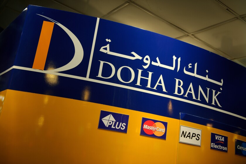Sign of the Doha Bank in Qatar