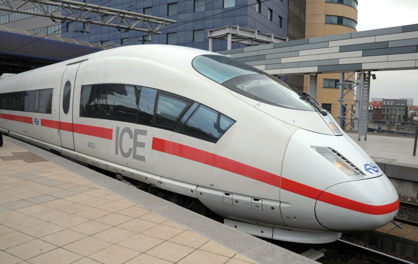 German railways (Deutsche Bahn) ICE train.