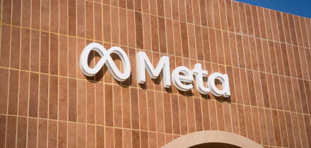 Barcelona, Spain - 02.03.206: the Meta logo is seen on a wall, a social media and technology american company