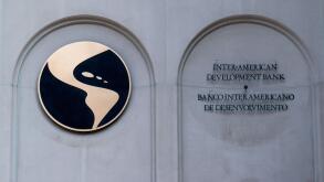 Washington, D.C. / USA - June 14 2020: Sign in front of the Inter-American Development Bank, BID, in Washington.