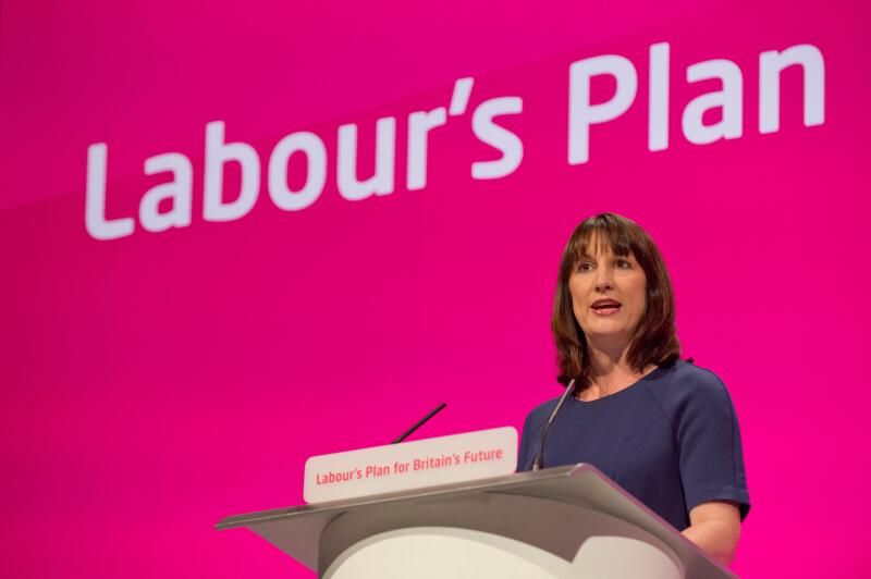 MANCHESTER, UK. 22nd September, 2014. Rachel Reeves, Shadow Secretary of State for Work and Pensions addresses the auditorium on day two of the Labour Party's Annual Conference taking place at Manchester Central Convention Complex Credit:  Russell Hart/Al
