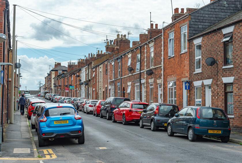 Grantham, Lincolnshire, UK  Typical inner-city terraced houses originally built for the working class