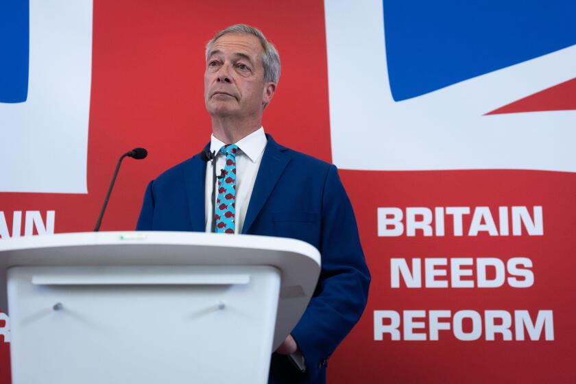 London, UK. 10th June, 2024. Leader of Reform UK Nigel Farage speaks during the party's economic policy launch at Church House in London. Reform is proposing policies that will turbocharge recovery, growth and economic optimism amongst the public and busi