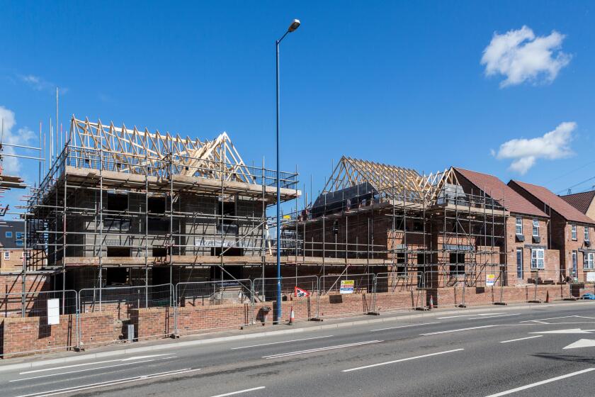 New house building on a new estate on the outskirts of Abergavenny, Wales, UK