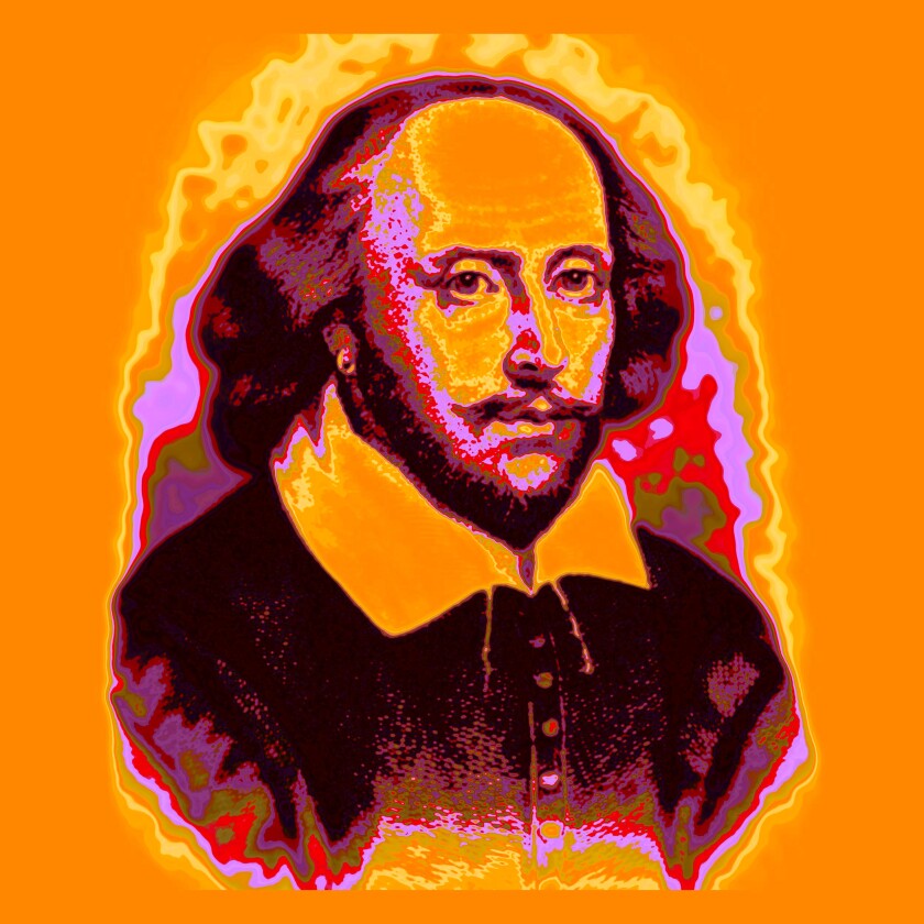 William Shakespeare, 1564 - 1616, an English playwright, poet and actor, Historischer Kupferstich, Portrait von William Shakespe