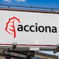 Advertisement billboard displaying logo of Acciona