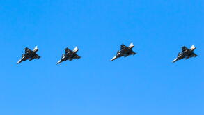 SAAB JAS-39 Gripen from the Swedish Air Force in flight over Leeuwarden Air Base during NATO exercise Ramstein Flag. Leeuwarden, The Netherlands - Apr