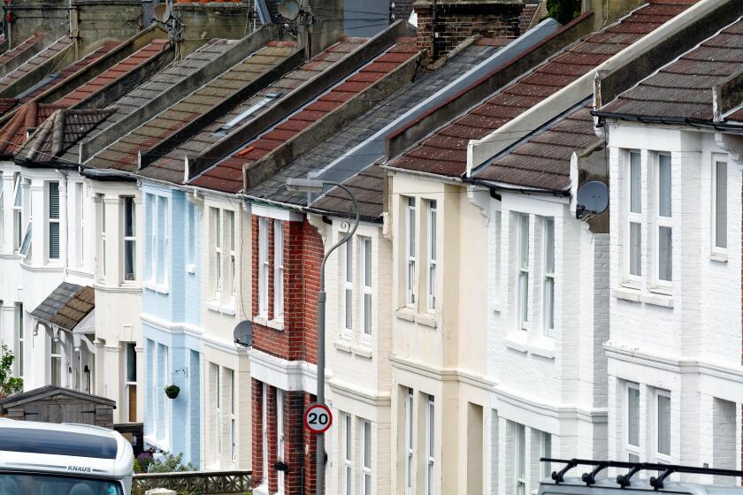 Close up of terraced houses on Gordon Road Brighton Sussex