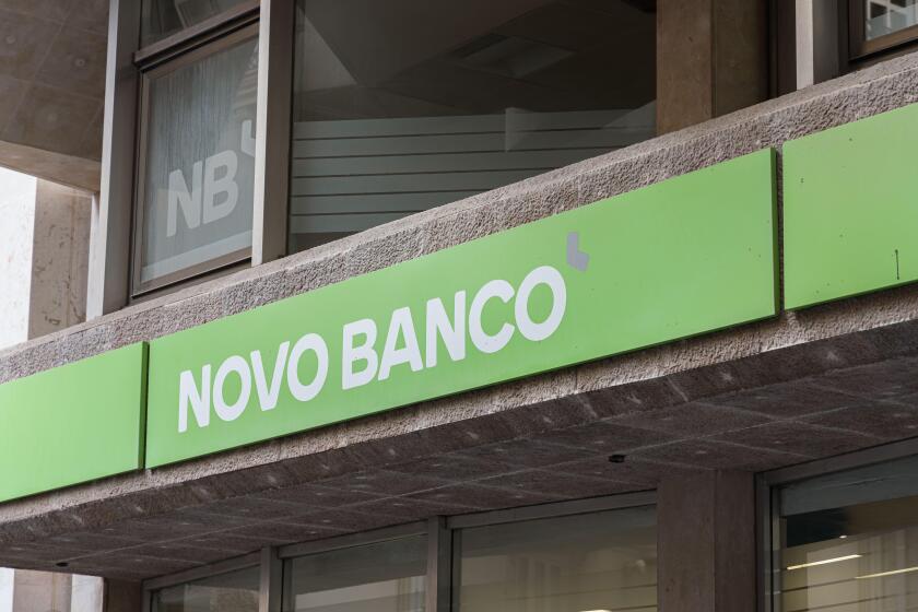 VALENCIA, SPAIN - NOVEMBER 15, 2021: Novo Banco is a Portuguese bank introduced by the Bank of Portugal to rescue assets and liabilities of Banco Espi