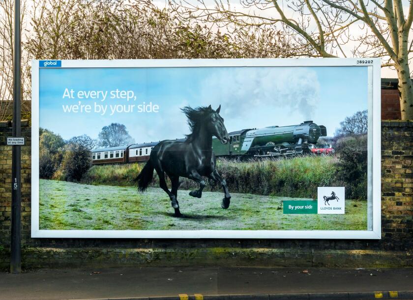 Hoarding advertising Lloyds Bank Oxford Street Lincoln city 2022