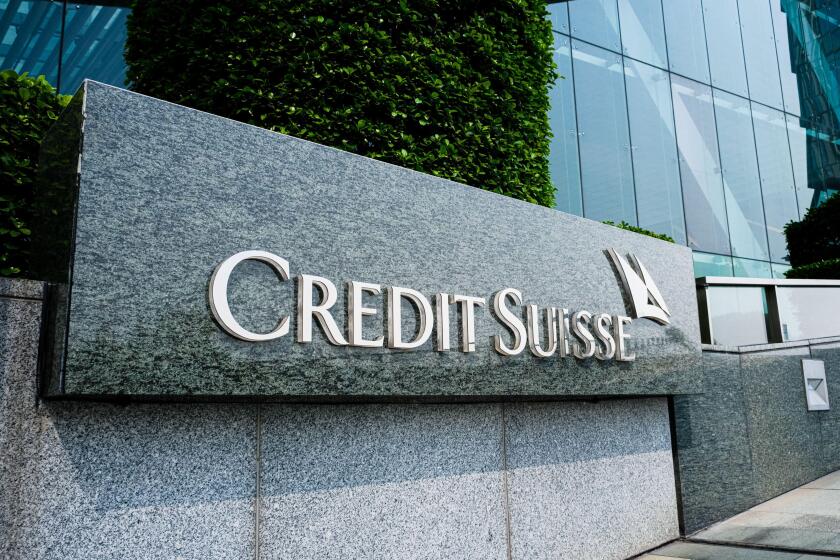 Hong Kong, China. 16th Mar, 2023. A logo of a branch of Swiss banking giant Credit Suisse is seen. On March 18th The fate of Credit Suisse could be decided in the next 24 hours after a torrid week for Switzerland's second biggest bank. (Credit Image: © Ke