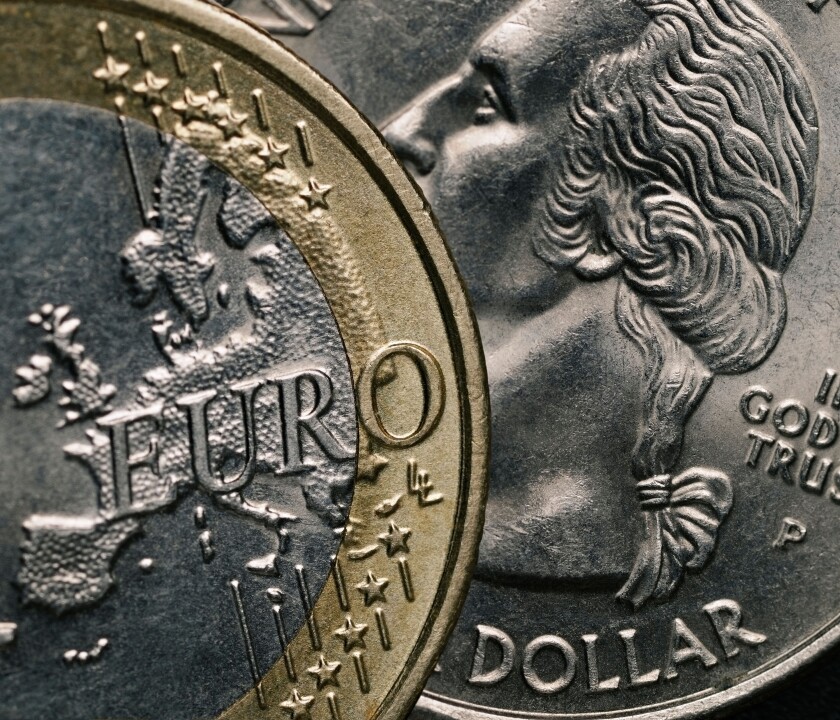 Euro and Dollar Currencies of Europe and America