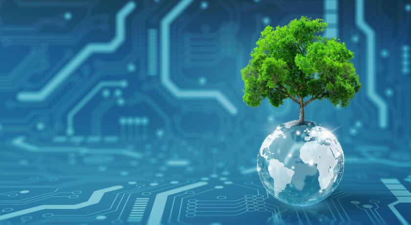 Green Computing, Green Technology, Green IT, csr, and IT ethics Concept.
