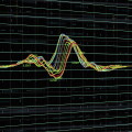 Image of data processing and diagram over black background