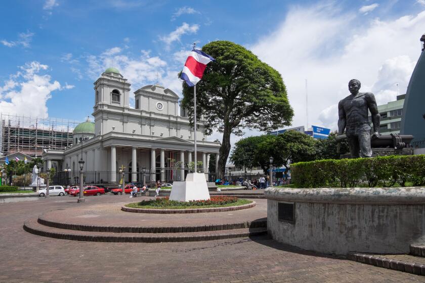 Square and cathedral of San Jose, capital of Costa Rica