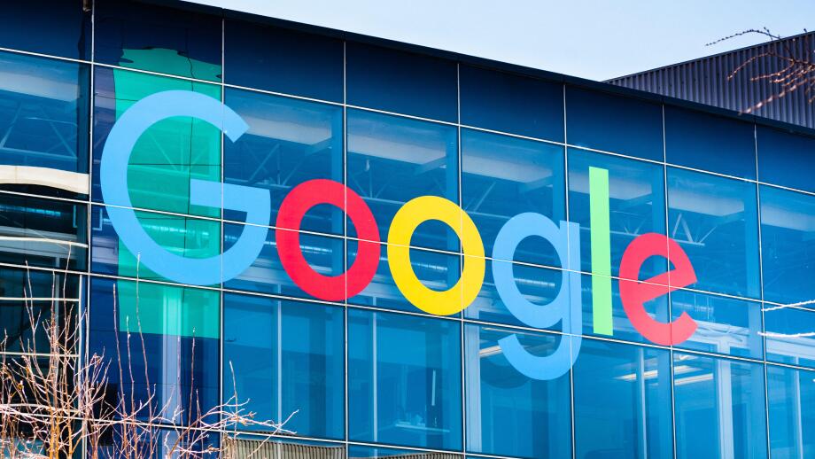March 7, 2018 Mountain View / CA / USA - Google logo on one of the buildings situated in Googleplex, the company's main campus