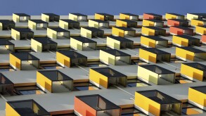 Colorful exterior decoration of apartment buildings