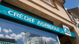 Credit Agricole sign France. Image shot 2008. Exact date unknown.