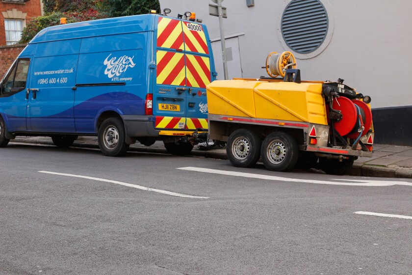 High pressure water jetting unit used by the Wessex water company to keep the services flowing, October 2013