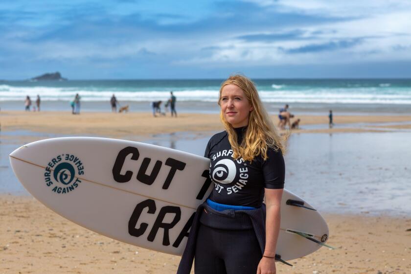 Fistral Beach  Cornwall, UK , 23/07/2023 Surfer against Sewage Izzy Ross , Campaigns Manager