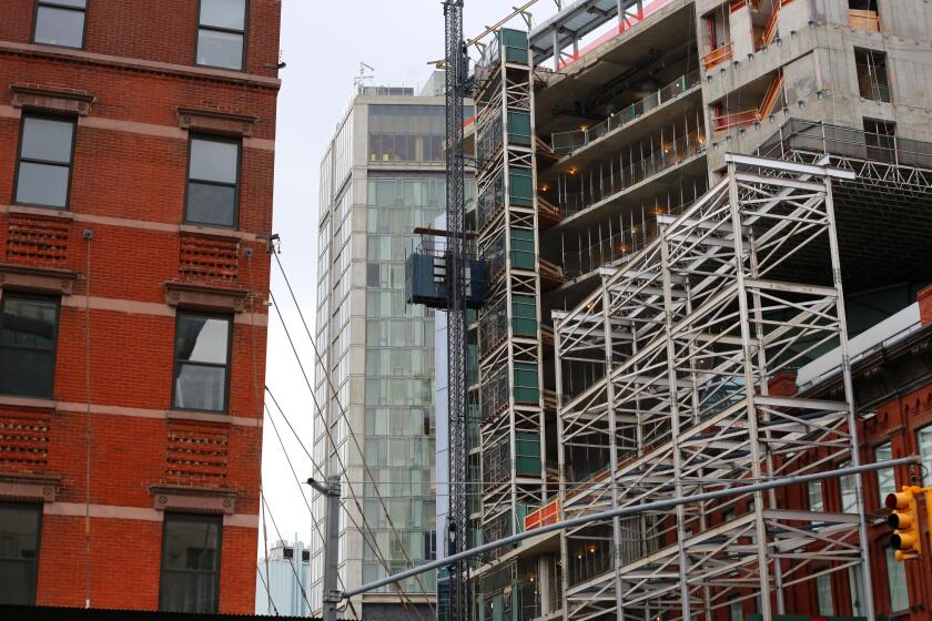 Construction scaffolding in New York City.