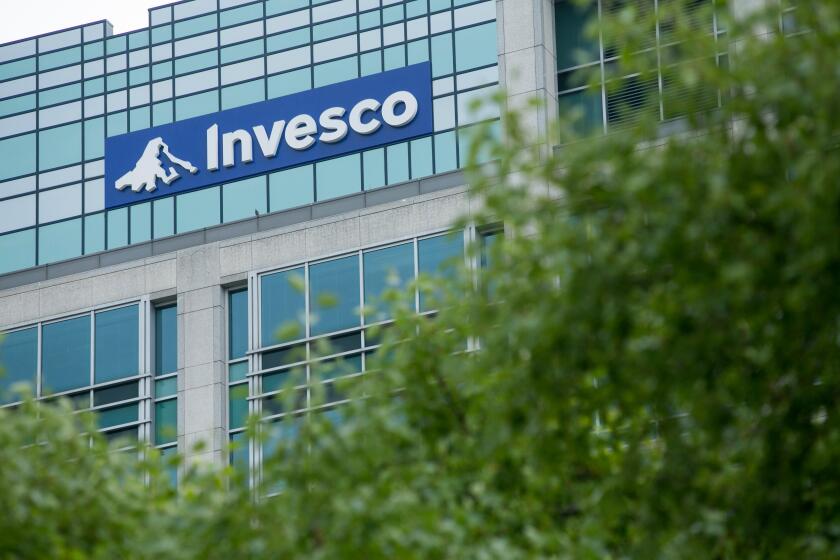An office building occupied by Invesco in Downers Grove, Illinois.