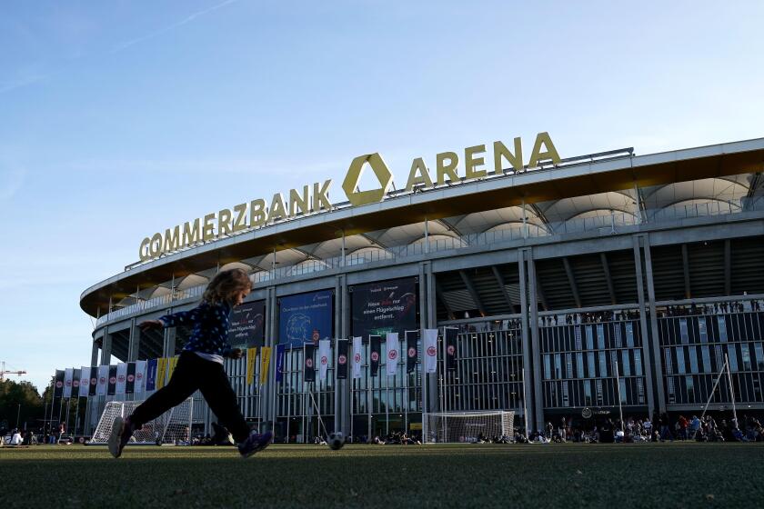 A general view of the Commerzbank-Arena ahead of the match between Eintracht Frankfurt and Arsenal