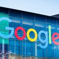 March 7, 2018 Mountain View / CA / USA - Google logo on one of the buildings situated in Googleplex, the company's main campus