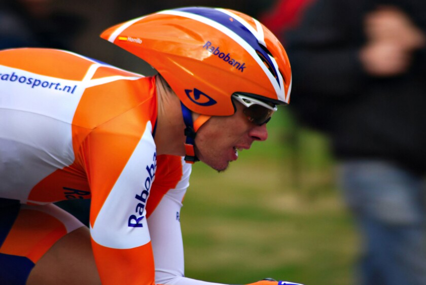 SACRAMENTO CA February 14 2009 Rabobank team cyclist racing at Amgen Tour of California time trials