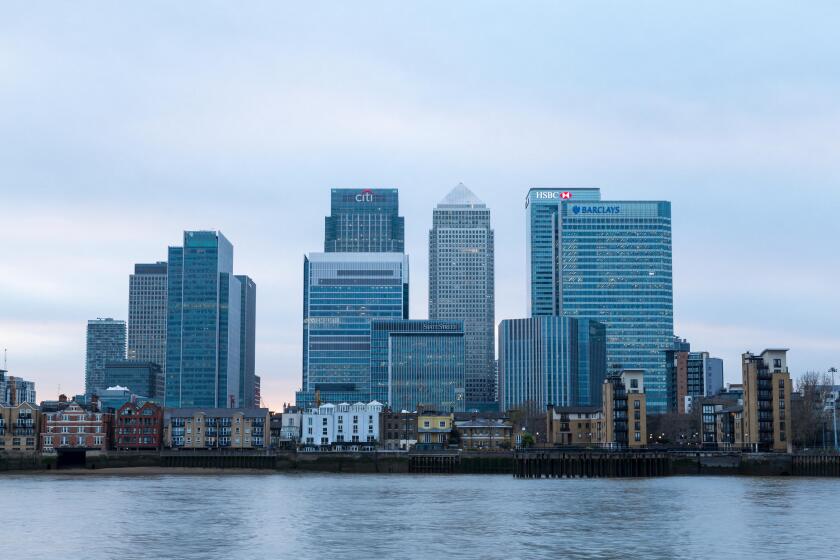 Canary Wharf skyline, London, England