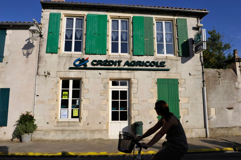 holiday, France, Ille de Re, bank credit agricole