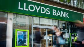 Lloyds- British high street bank branch, exterior logo / signage- London