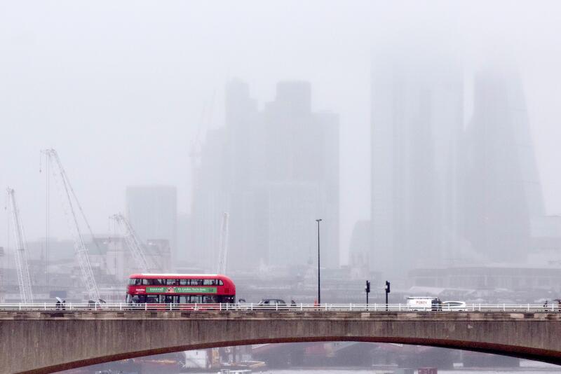 London in the rain