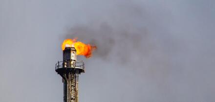 Refinery flare - Burning of dangerous gases in the oil field.