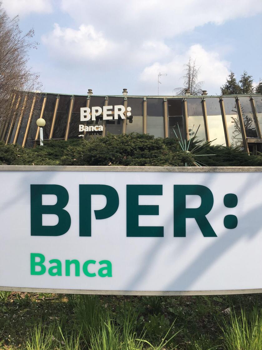 Milan, Italy BPER Banca the Modenese credit institution replaced the UBI bank from 22 February 2021 In the photo: BPER Banca nuova isnegne