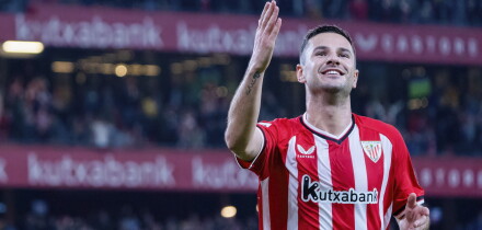 Bilbao, Spain. 02nd Feb, 2024. Gorka Guruzeta of Athletic Club celebrates a goal during the La Liga EA Sports match between Athletic Club and RCD Mallorca at San Mames Stadium in Bilbao. Final score: Athletic Club 4:0 RCD Mallorca Credit: SOPA Images Limi