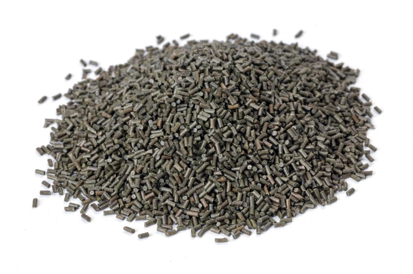 Black gunpowder on white background