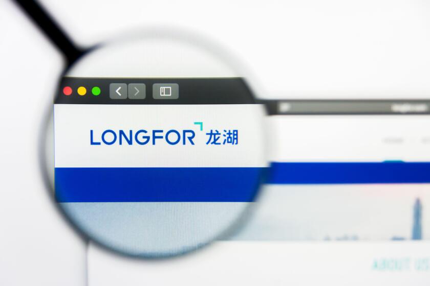 Los Angeles, California, USA - 25 March 2019: Illustrative Editorial of Longfor Properties website homepage. Longfor Properties logo visible on