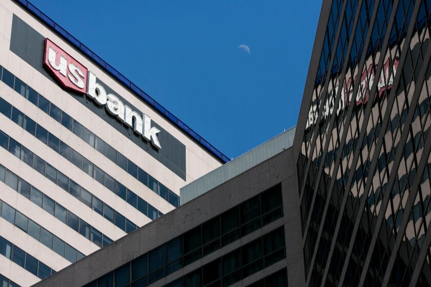 A logo sign outside of facility occupied by U.S. Bancorp (Bank) in Cincinnati, Ohio on June 29, 2017.