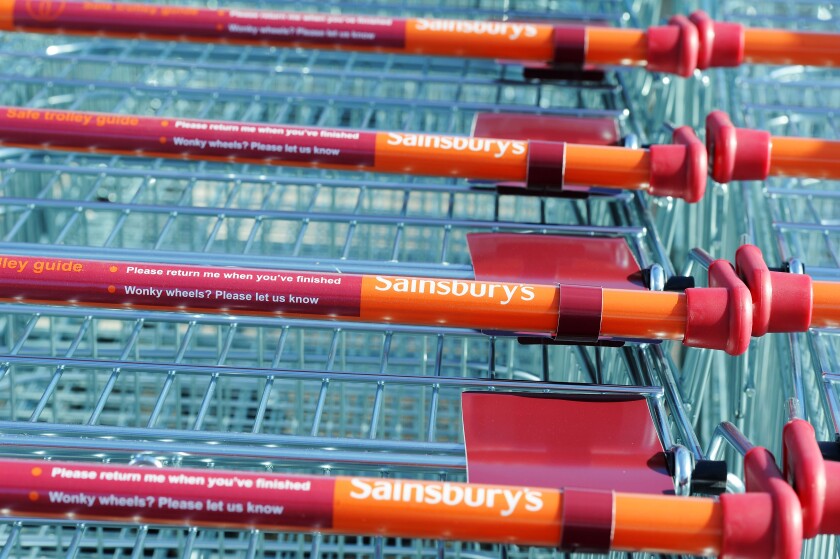 Sainsbury's, Sainsbury's Supermarket trolley, Sainsbury's, Britain, UK