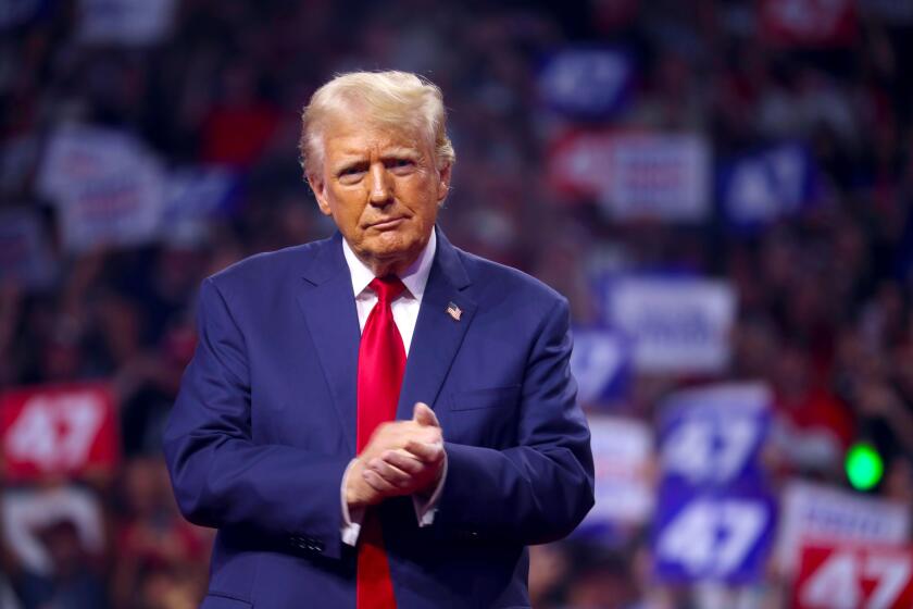 GLENDALE, ARIZONA, USA - 23 August 2024 - Former President of the United States Donald Trump speaking with attendees at an Arizona for Trump rally at