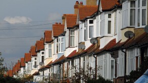 A row of Suburban semi-detached houses UK