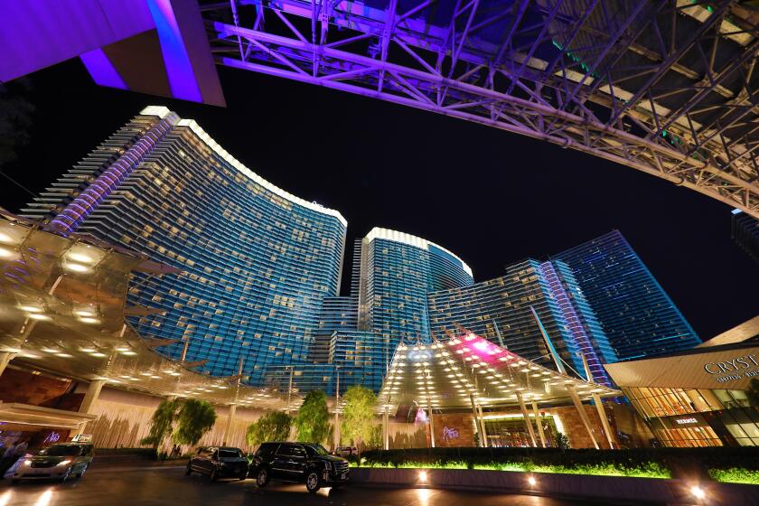 Aria Resort Hotel and Casino at night, Las Vegas, Nevada, America