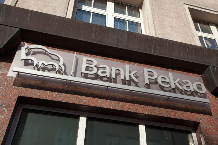 Bank Pekao sign, in Gdansk