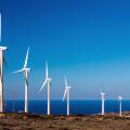 Wind farm at Aforesmenos (also known as "Agios Ioannis") cape, Municipality of Agios Nikolaos, Lassithi, Crete, Greece.