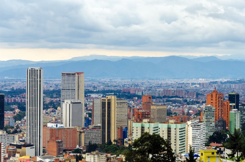 View of the skyline of Bogota, Colombia