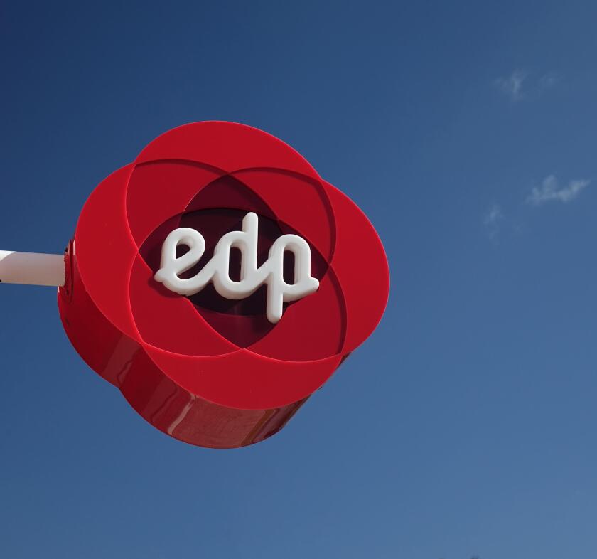 Energias de Portugal Logo Sign Outside Their Shop In Albufeira The Algarve Portugal EDP Are A  Major Electricity Supplier