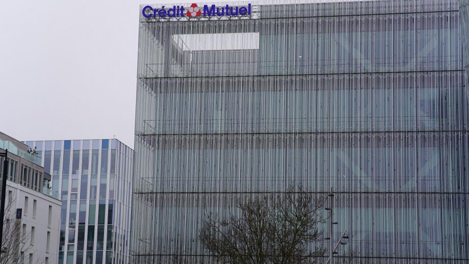 Credit Mutuel office building with glass facade in Nantes, France, showing modern corporate architecture in the city?s business district.
Nantes