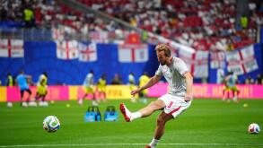 England's Harry Kane warming up ahead of the FIFA World Cup Round of 32 match at Atlanta Stadium. Picture date: Wednesday July 1, 2026.